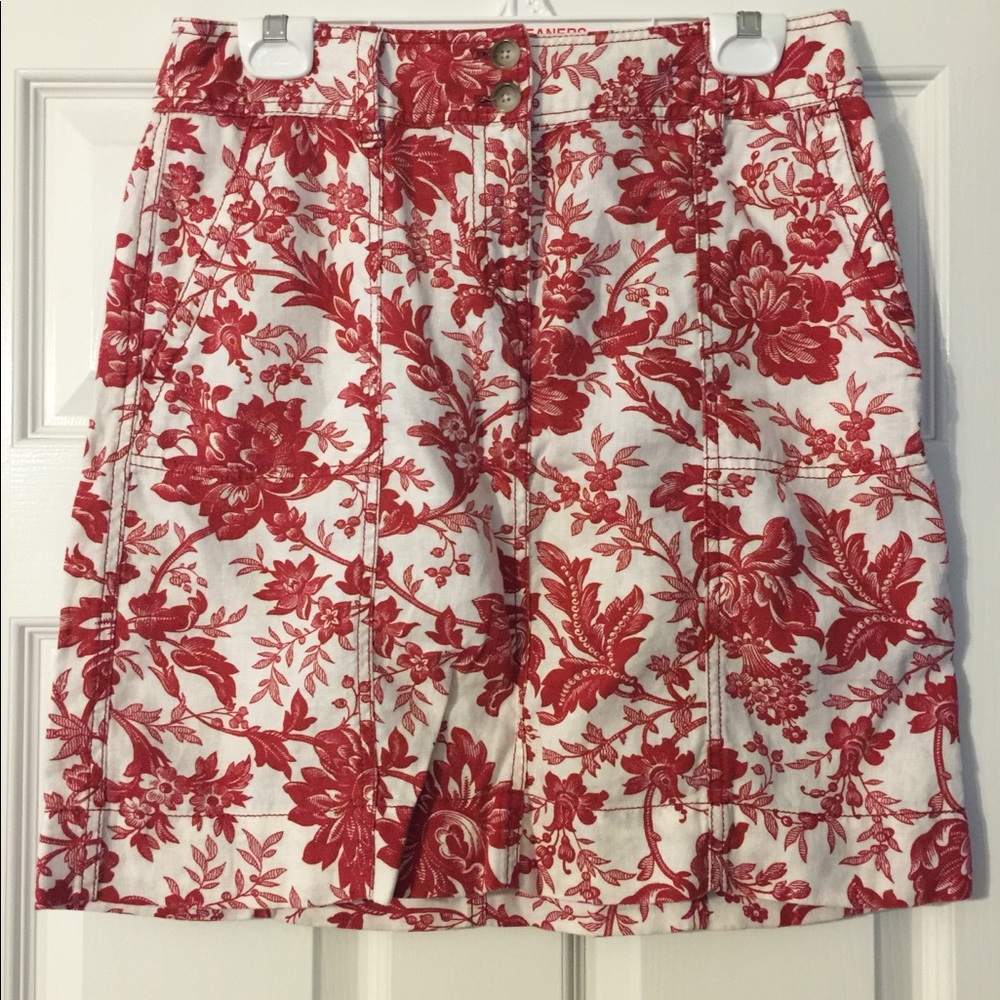 Loft floral denim skirt